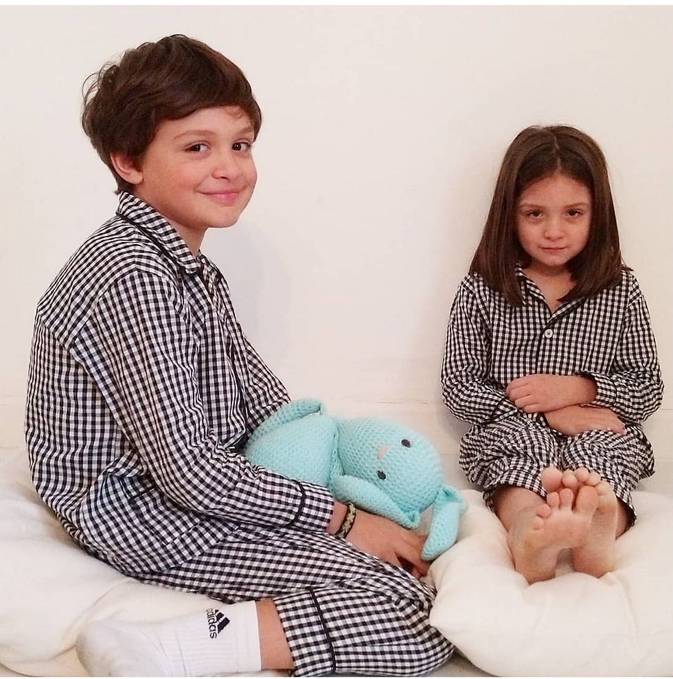 Miniatura: PJ SET XADREZ PRETO KIDS