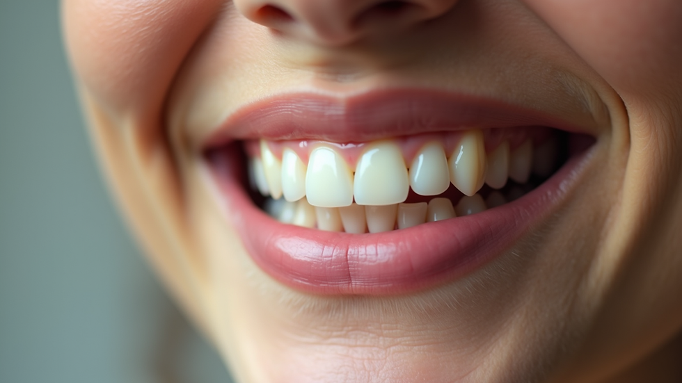 Close-up view of a bright smile with white teeth