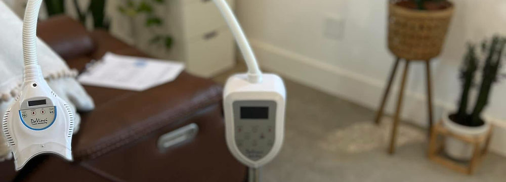 Holistic teeth whitening treatment room with equipment and tools
