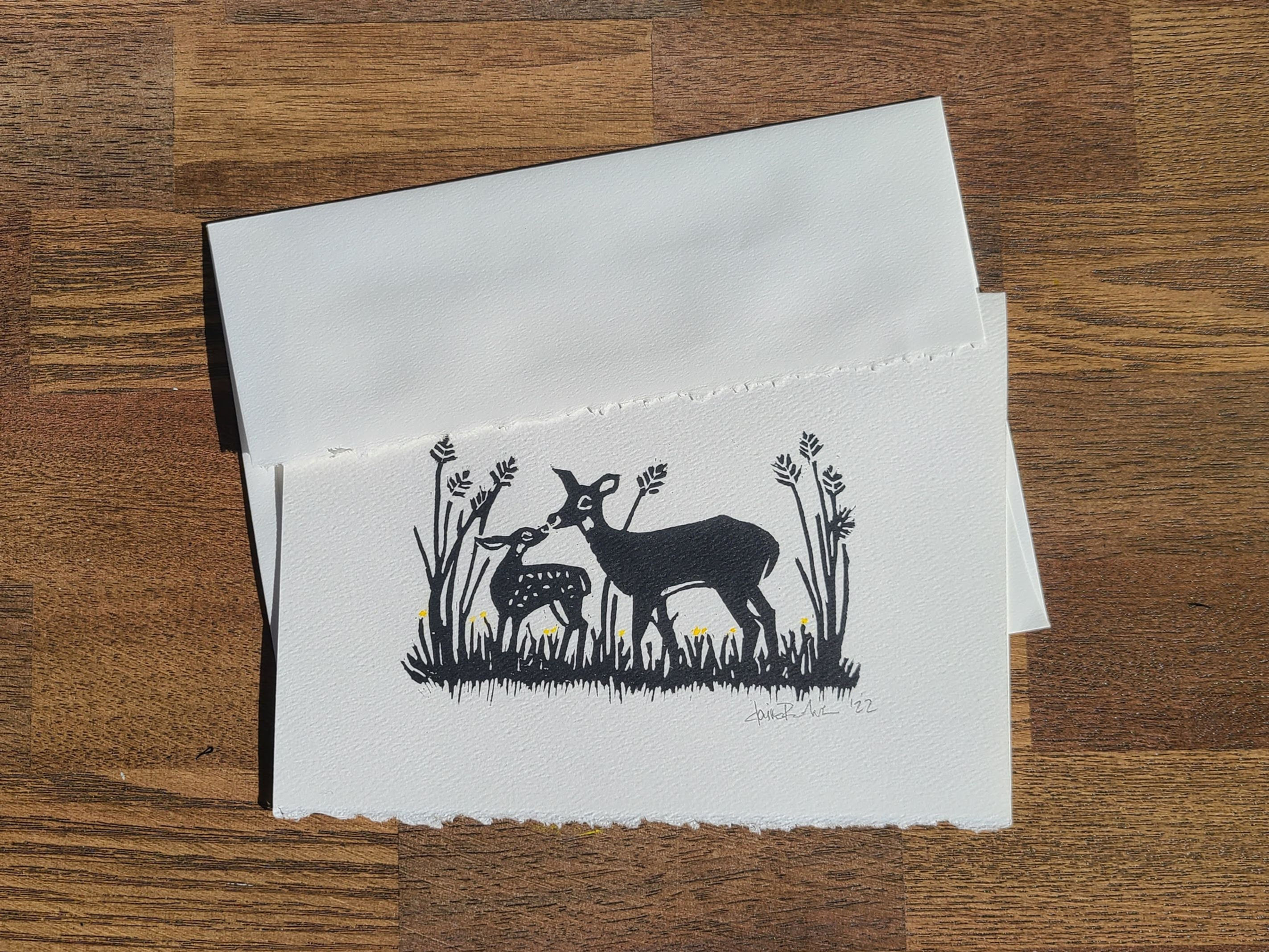 Doe and Fawn Blank Card