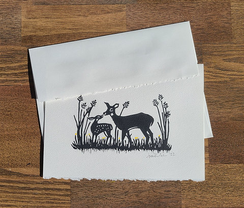 Doe and Fawn Blank Card
