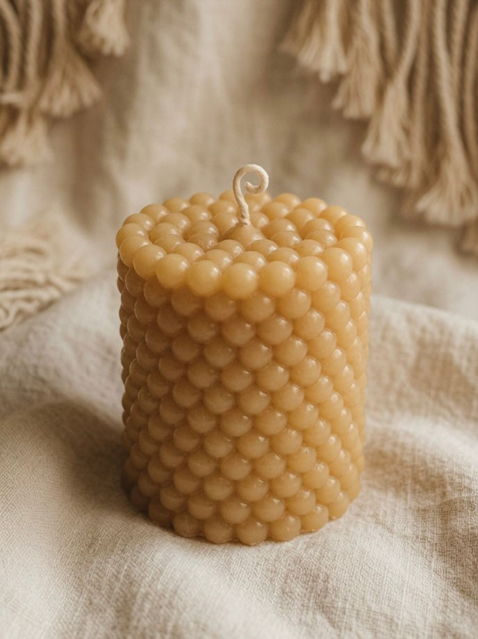 Bubble Beeswax Candle 