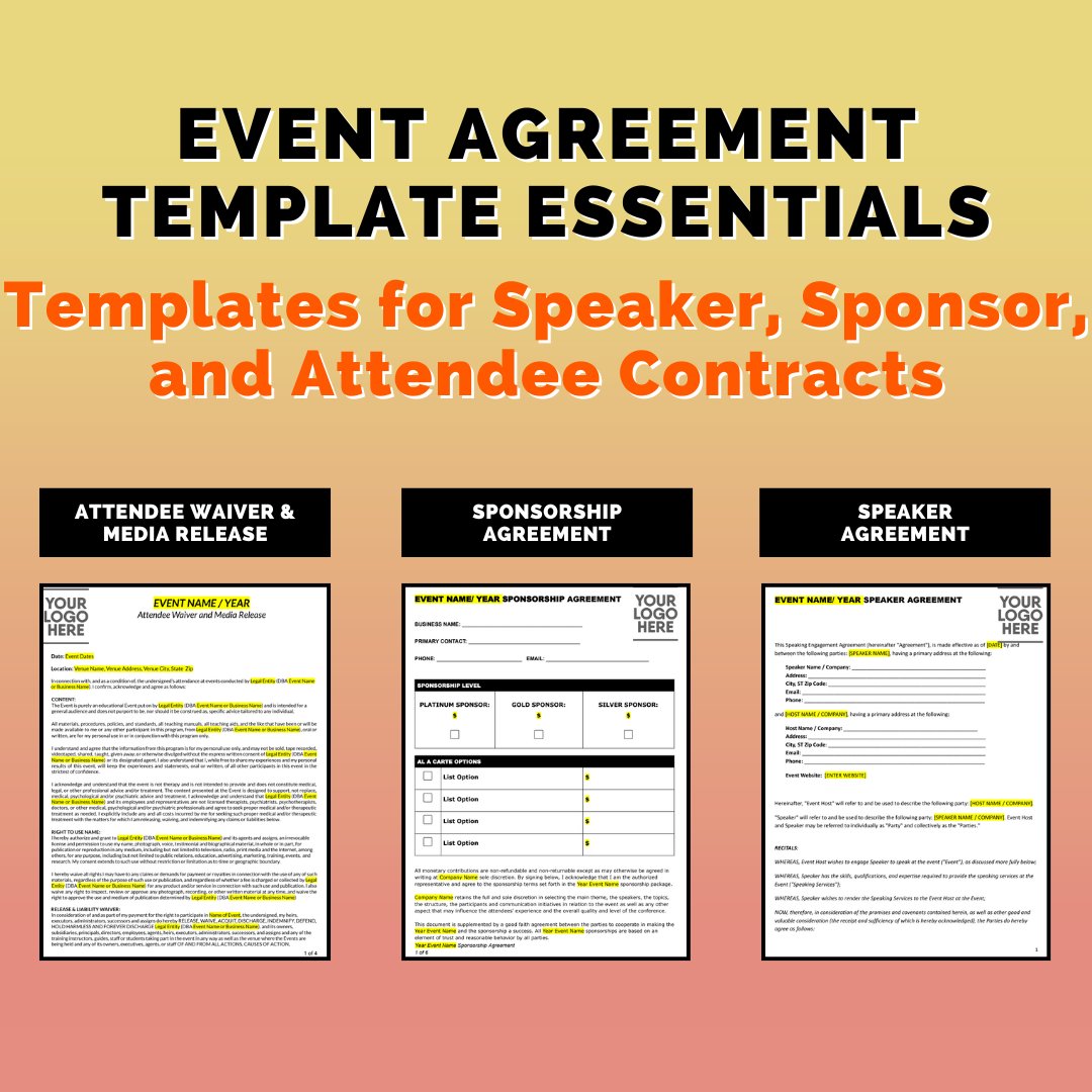 EVENT AGREEMENT TEMPLATE ESSENTIALS