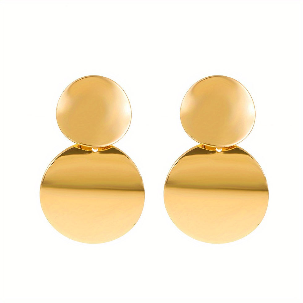 Miniatura: ✨ ¡ARETES GEOMÉTRICOS BRILLANTES - ESTILO VINTAGE Y ELEGANTE! 💎