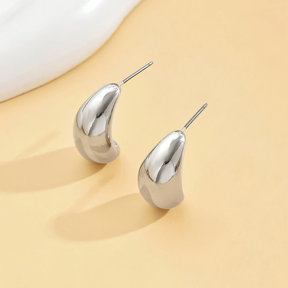 Miniatura: 💎 Aretes Elegantes en Forma de Lágrima - Estilo Vintage y Versátil