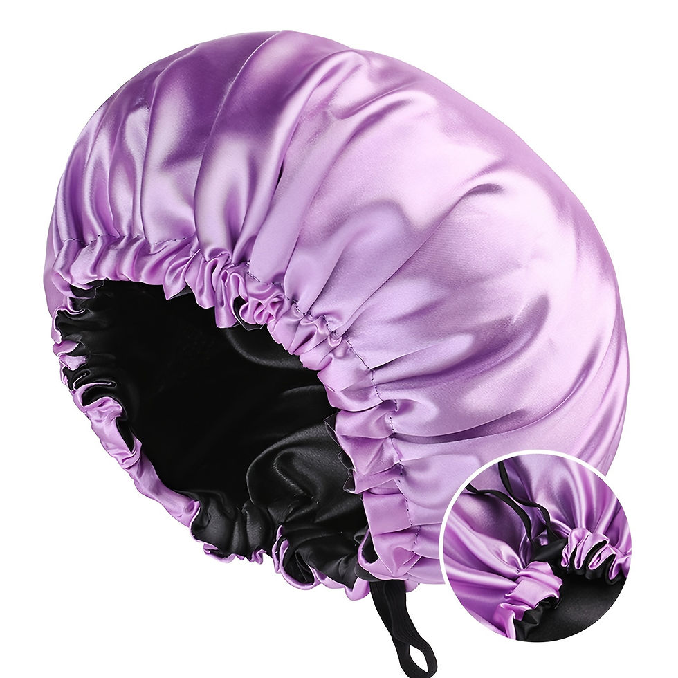 Miniatura: Satin Bonnet For Sleeping Adjustable Silk Bonnet For Curly Hair Bonnets Double L