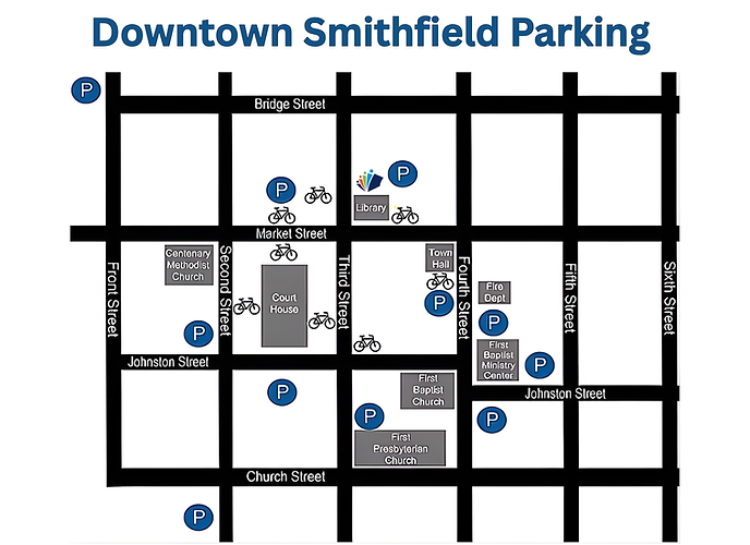 Downtown Smithfield Parking (Street Grid View)