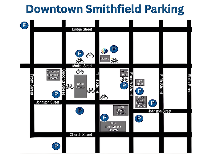 Downtown Smithfield Parking (Street Grid View)
