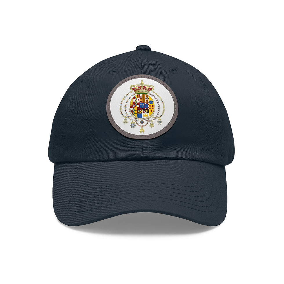 Thumbnail: Kingdom of Two Sicilies Coat of Arms Leather Patch Hat