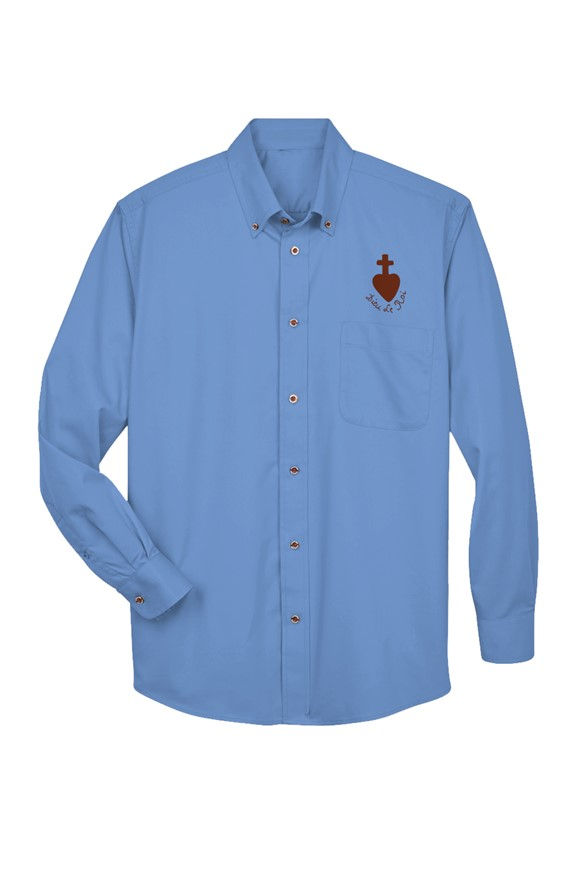 Thumbnail: Sacred Heart Dieu Le Roi Embriodered Mens L/S Button Down