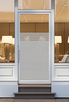 Etched glass design with stripes, window film