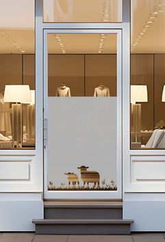 Etched glass design sheep, window film