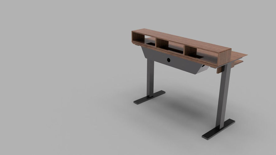 Music production desk or studio desk.