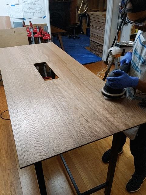 Finishing wooden table