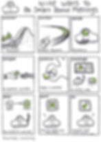 Nine drawings of a cartoon clock character in various situations suggesting how to deal with meeting requests