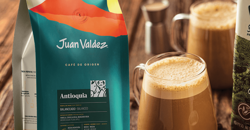Café de Colombia Juan Valdez premium fine food & beverage product displayed in an elegant luxury setting