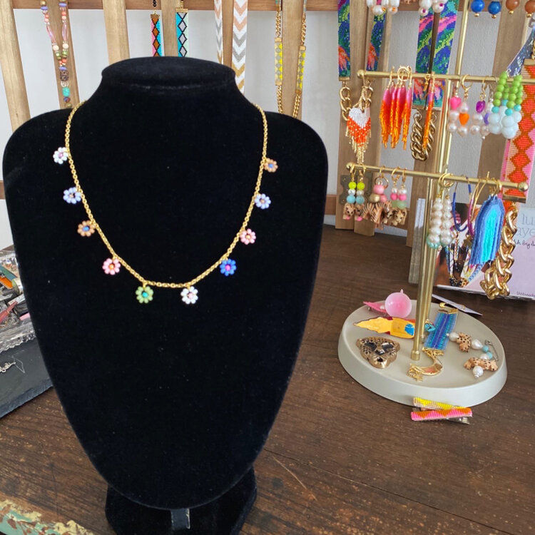 Thumbnail: Bead Flower Chain Necklace / Bracelet