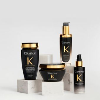 Kérastase luxury beauty, skincare, fragrance or cosmetics collection packaging and signature products
