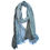 サムネイル： Turkish Cotton Blend Fringed Hobo Scarf Blue Degraded
