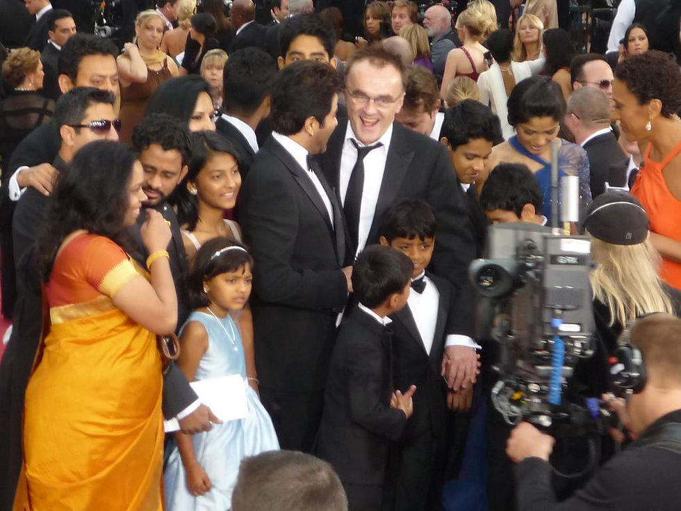 The cast and director of Slumdog Millionaire at the 81st Academy Awards in 2009