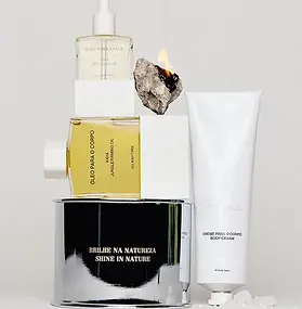 Costa Brazil luxury beauty, skincare, fragrance or cosmetics collection packaging and signature products