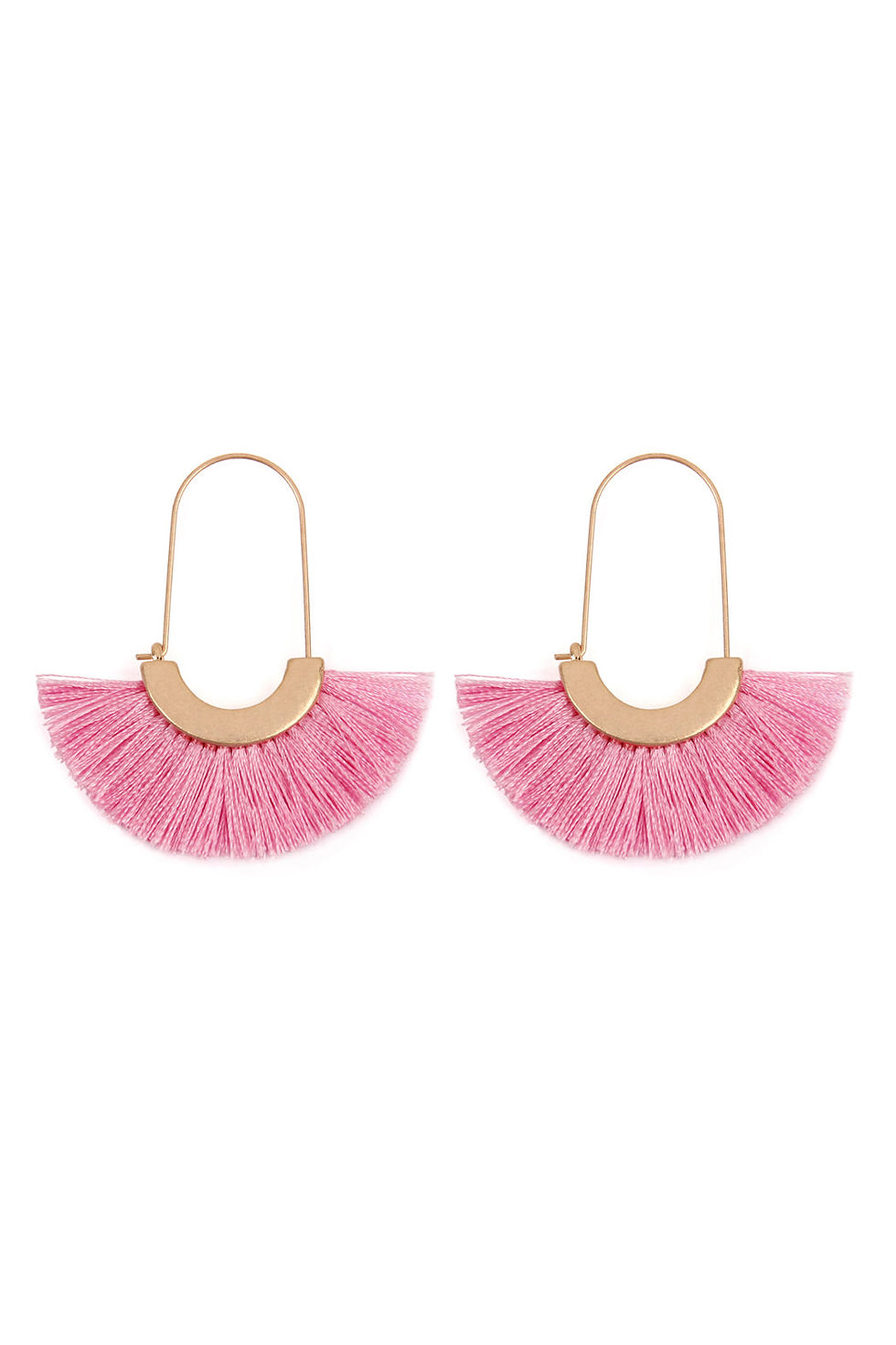 Thumbnail: Mye1038 - Fan Shape Drop Hoop Earrings