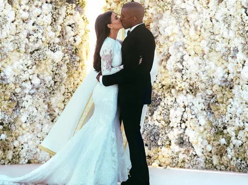 wedding of Kim Kardashia and Kayne West