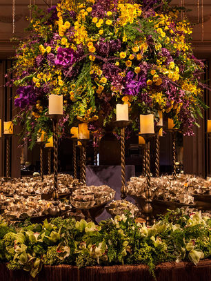 Decoração de Casamento Roxo, Pink e Amarelo no Leopoldo Itaim
