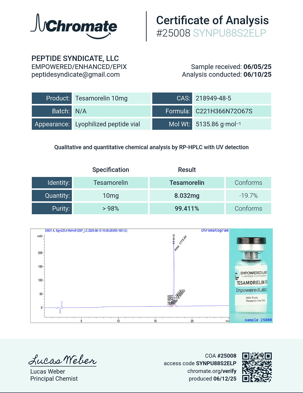Miniatura: Tesamorelin 10mg