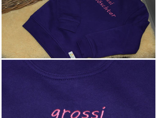 Diesen tollen Pulli durfte ich für eine stolze grosse Schwester besticken