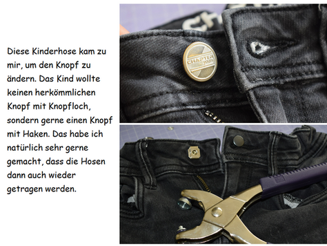 Kleideranpassung Hosenknopf