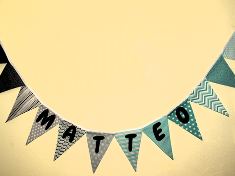 Wimpelkette schwarz-grün mit Name