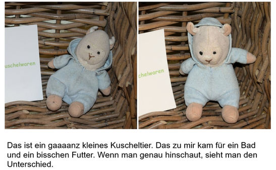 Eine Mini-Kuscheltierreparatur habe ich hier ausgeführt 😊🙃 Und ich glaube, auf den 1. Blick siehst du auch nicht sooo ein grosser Unterschied, oder?