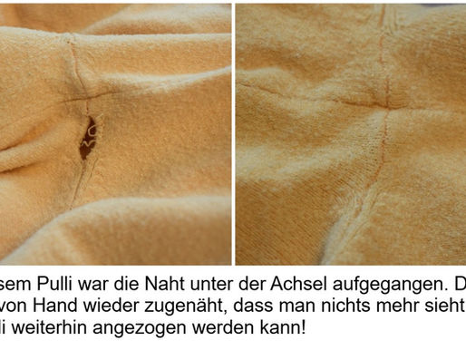 Kleiderreparatur Pulli Achselnaht gerissen