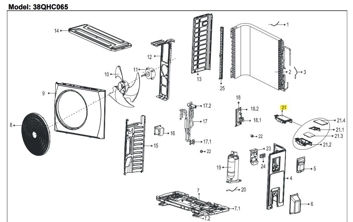 17222000012329 Carrier OD main PCB 38QHC065