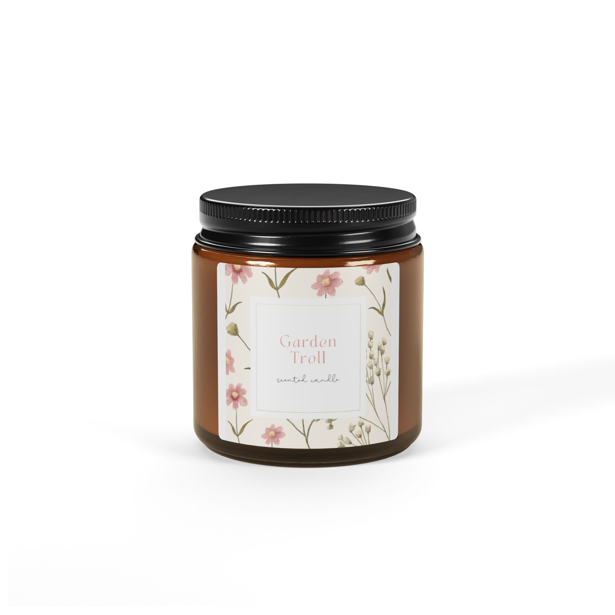 Garden Troll Scented Soy Candle - Multi-Size Amber Jar