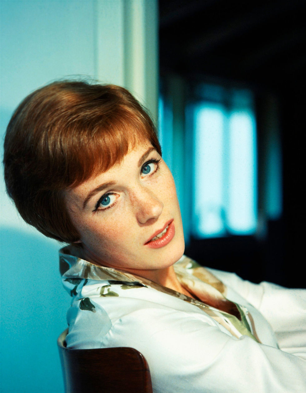 Color portrait photo of movie star, actress, singer, legend young Julie Andrews