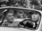 Judy Holliday takes a ride in Peter Lawford's jaguar car in the classic George Cukor film Hollywood comedy movie about celebrity and fame "It Should Happen to You"