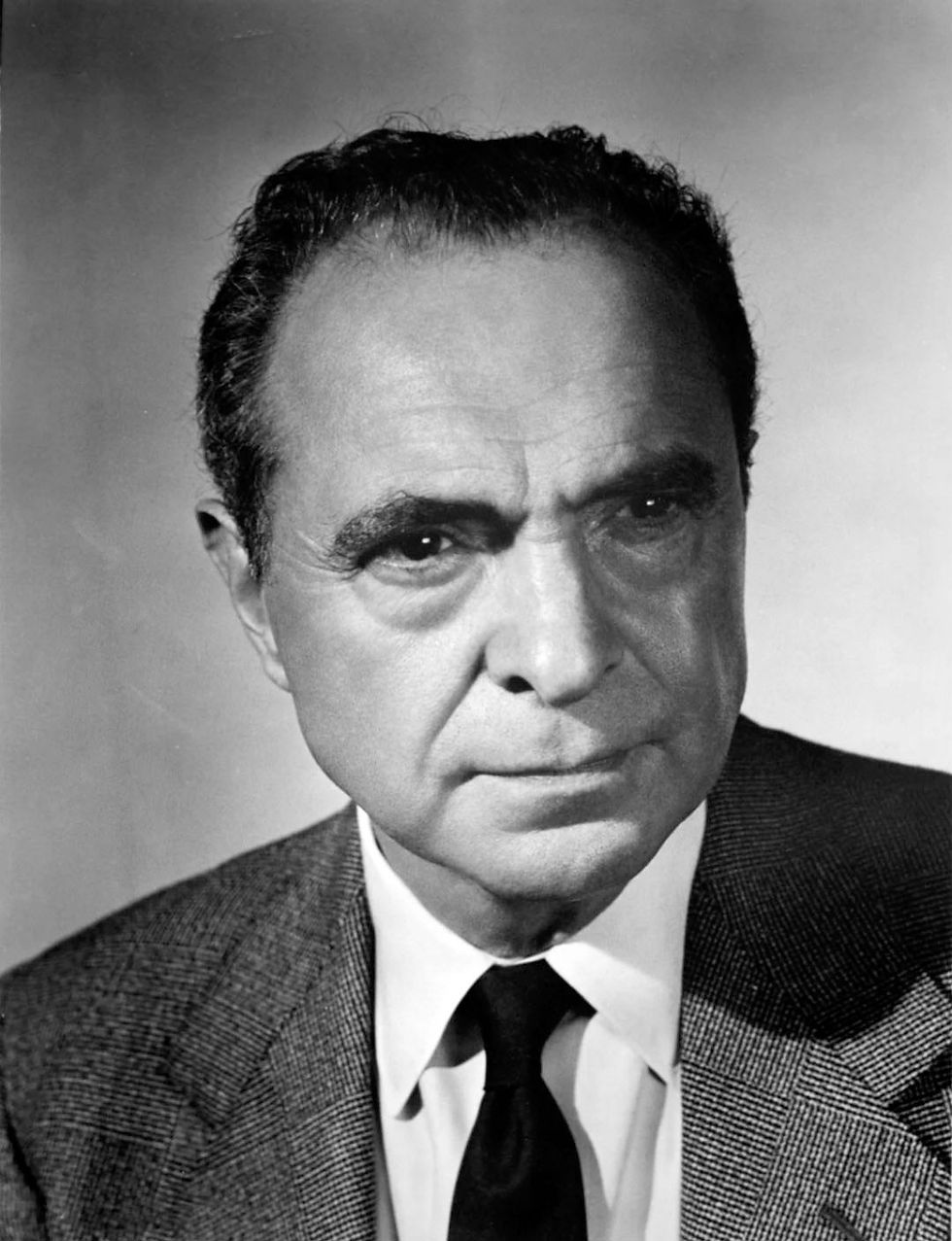 Portrait of Hollywood film and Broadway actor movie star Jewish character actor Sam Levene without a mustache