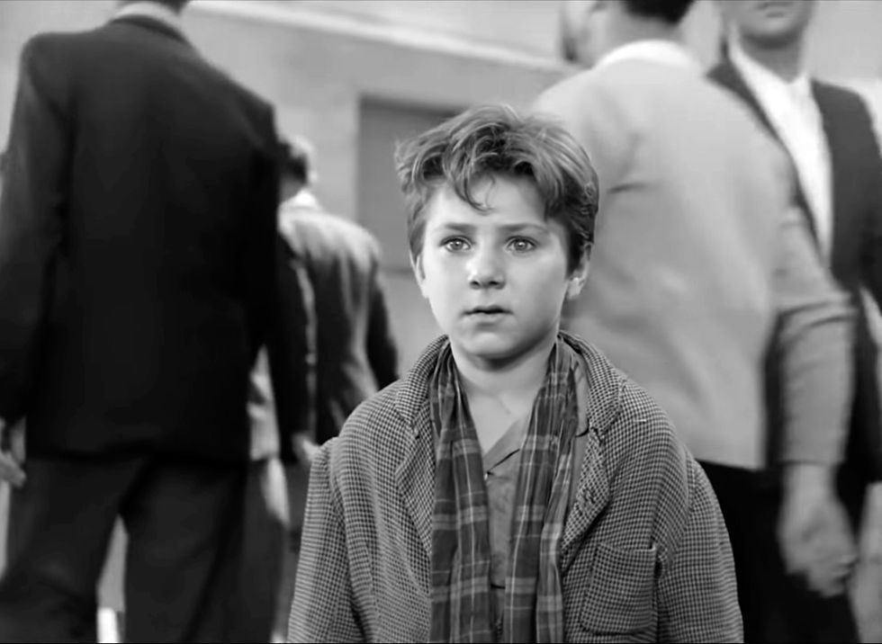 Enzo Staiola stars as Bruno in the classic Vittorio De Sica movie and Italian neorealism film "The Bicycle Thief" "Bicycle Thieves"