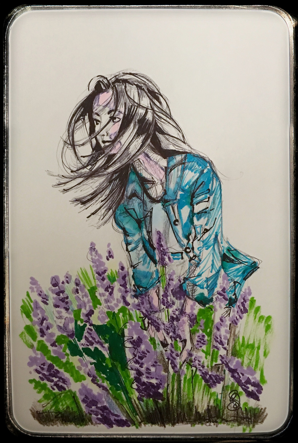 Sketch Book Lavender Field Portrait