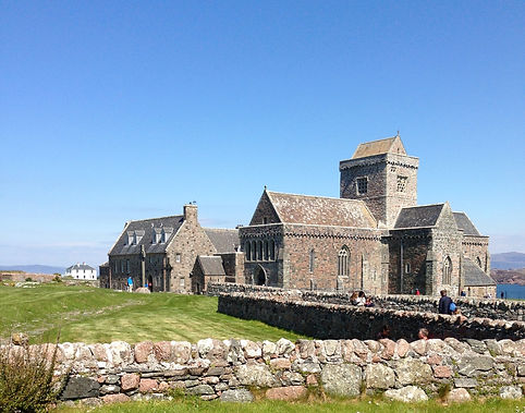 Iona Abbey, Scotland in the sunshine.