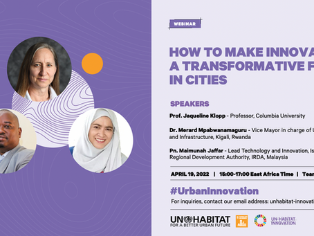 Urban Innovation Series – #1 – Webinar - How to make innovation a transformative force in cities