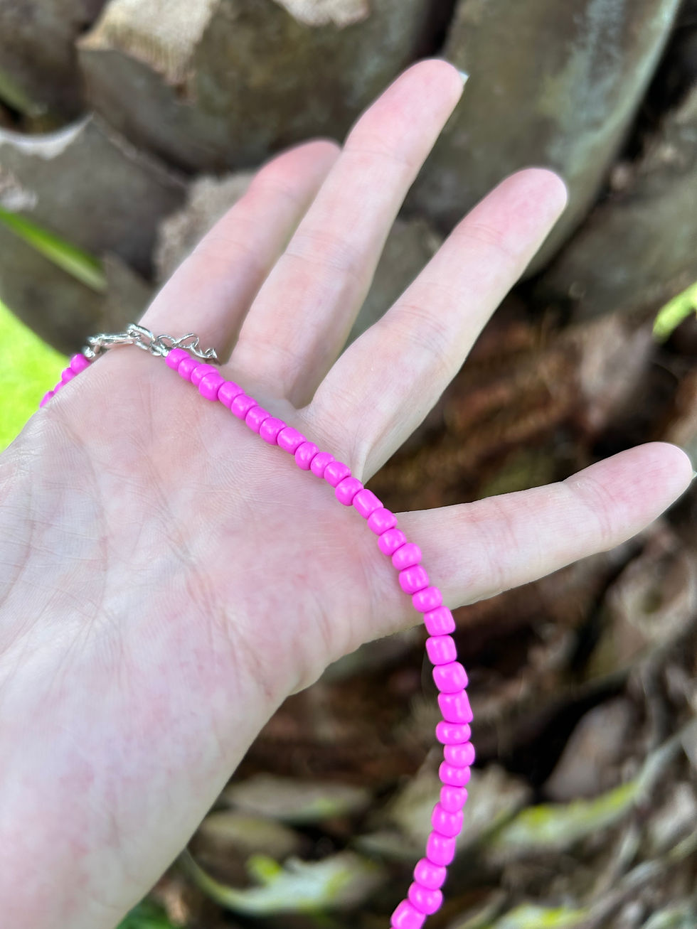 Thumbnail: Hot Pink Seed Bead Necklace - Choose You Size