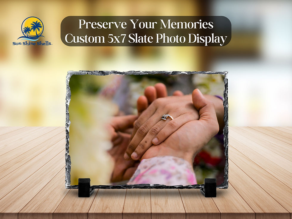 Thumbnail: Custom Slate Photo Plaque – Wedding, Family, Veteran Personalized Keepsake