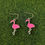 Thumbnail: Hot Pink & Gold Flamingo Earrings