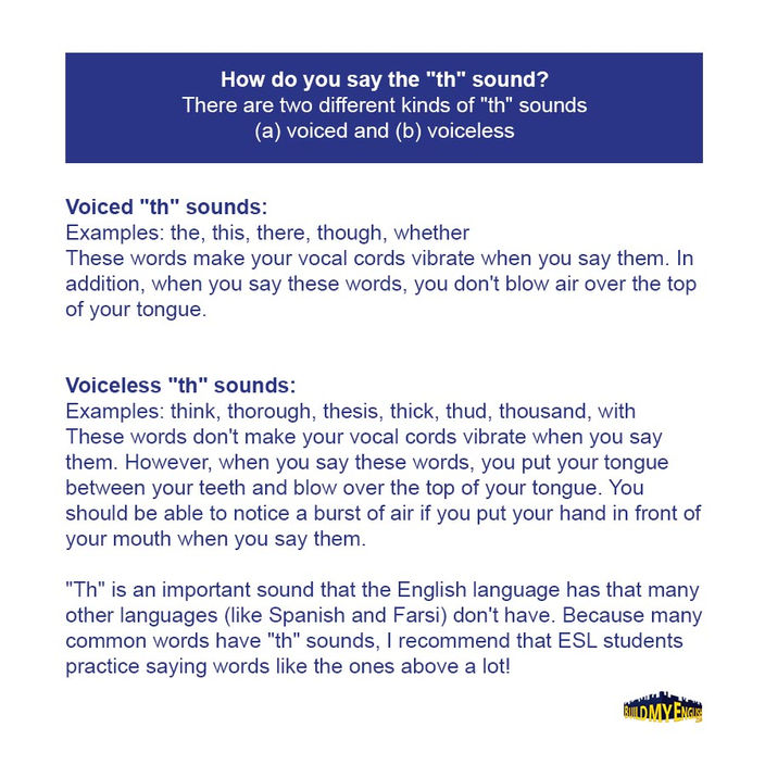 How do you say the "th" sound?