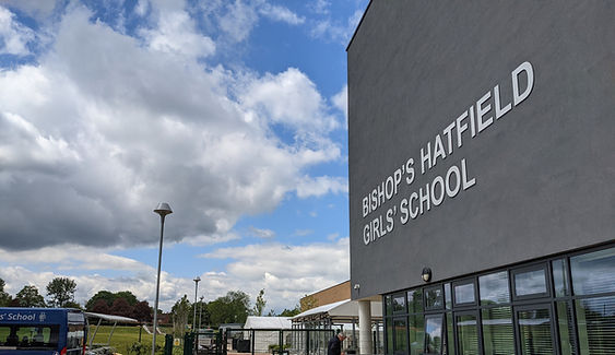 The front of Bishop's Hatfield Girls School