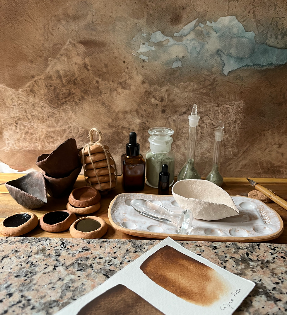 Thumbnail: 6 Antique Earth in Large brush clay pots