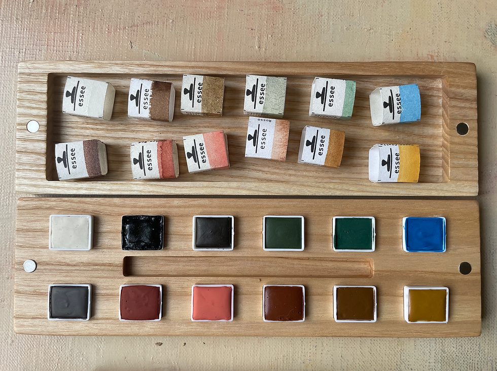 Thumbnail: 12 Mediterranean Earth, Blond Ash wood palette.